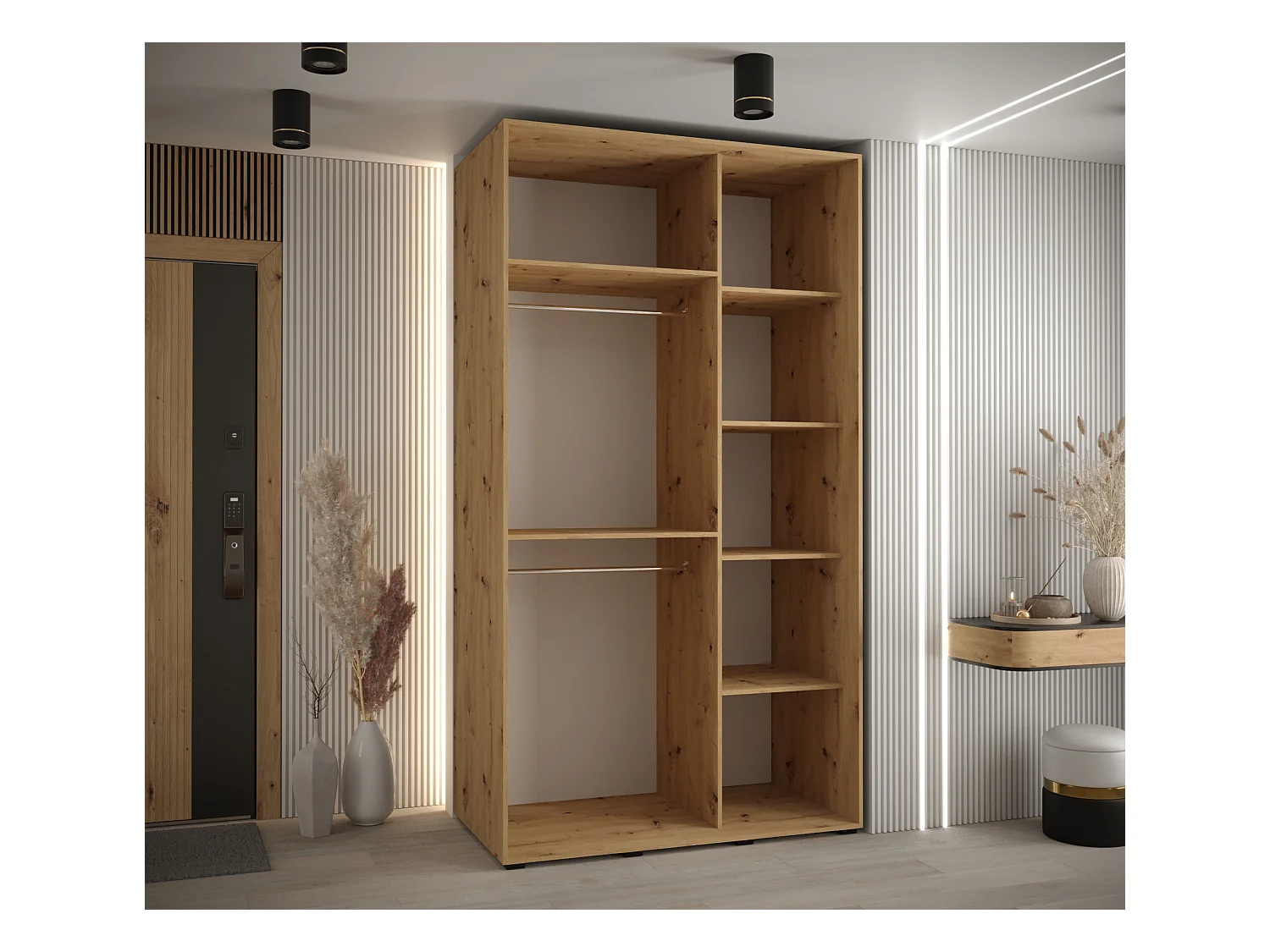 ARMOIRE DAVOS 10 À PORTES COULISSANTES 235,2/130/60 2 portes