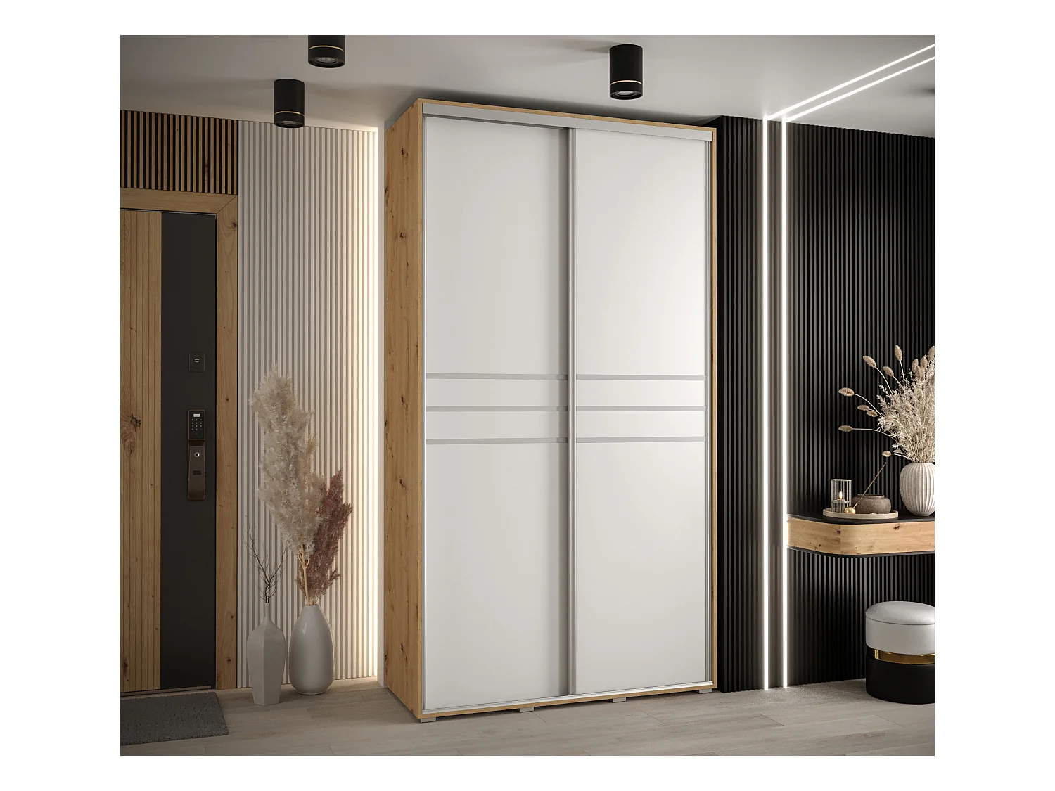 ARMOIRE DAVOS 10 À PORTES COULISSANTES 235,2/130/60 2 portes