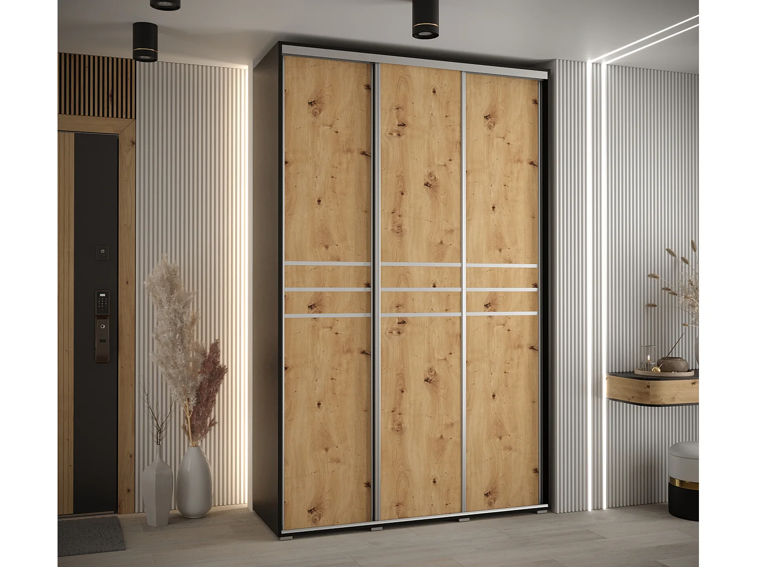 ARMOIRE DAVOS 10 À PORTES COULISSANTES 235,2/160/45 3 portes