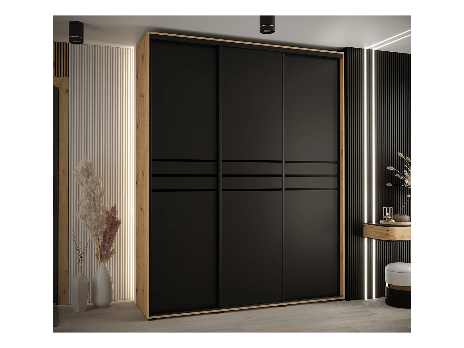 ARMOIRE DAVOS 10 À PORTES COULISSANTES 235,2/190/60 3 portes