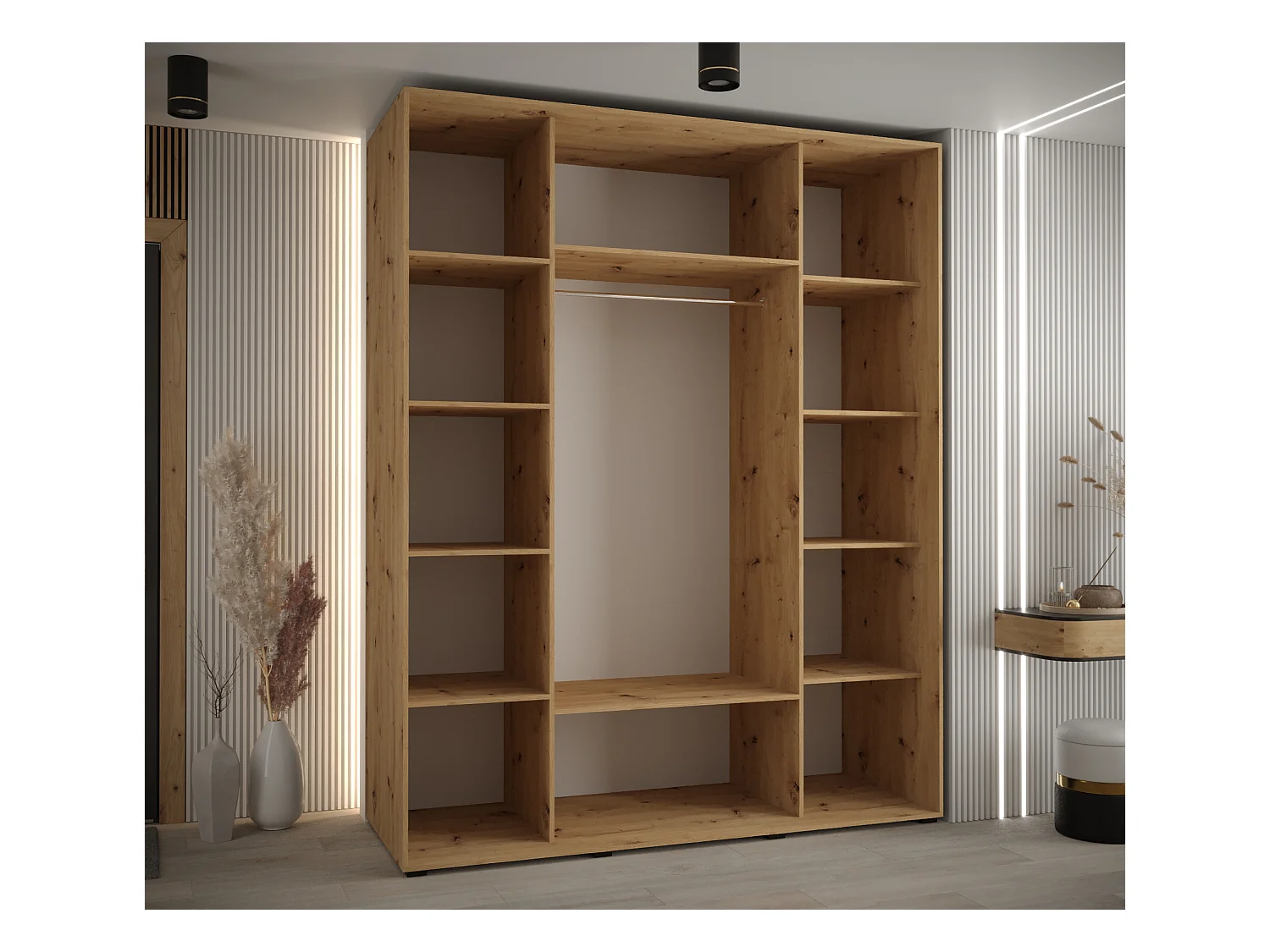 ARMOIRE DAVOS 10 À PORTES COULISSANTES 235,2/190/60 3 portes