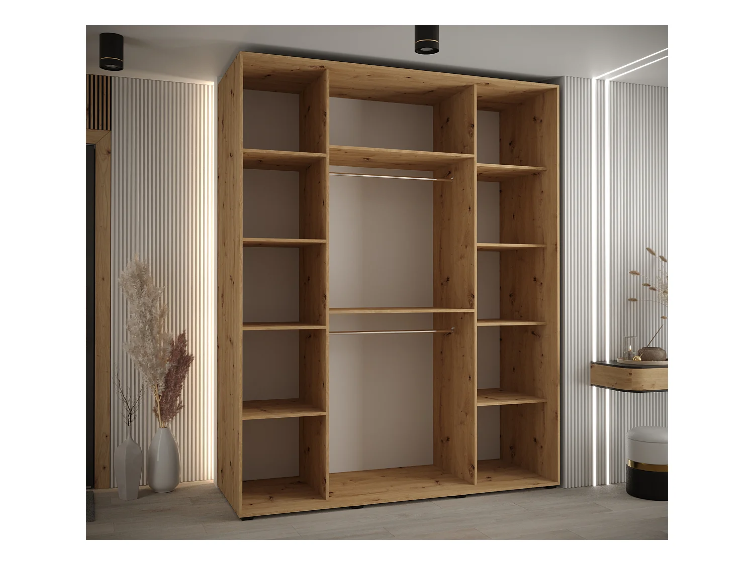 ARMOIRE DAVOS 10 À PORTES COULISSANTES 235,2/190/60 3 portes