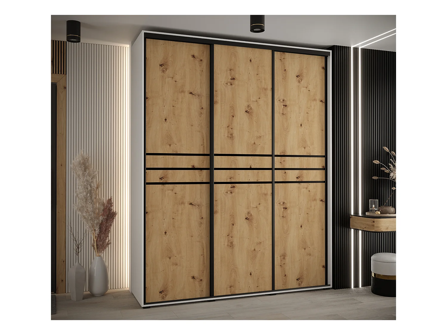 ARMOIRE DAVOS 10 À PORTES COULISSANTES 235,2/190/60 3 portes