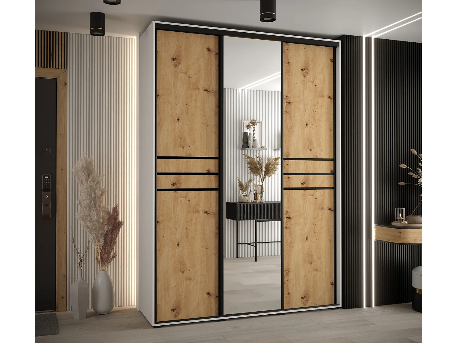 ARMOIRE DAVOS 11 À PORTES COULISSANTES 235,2/170/60 3 portes