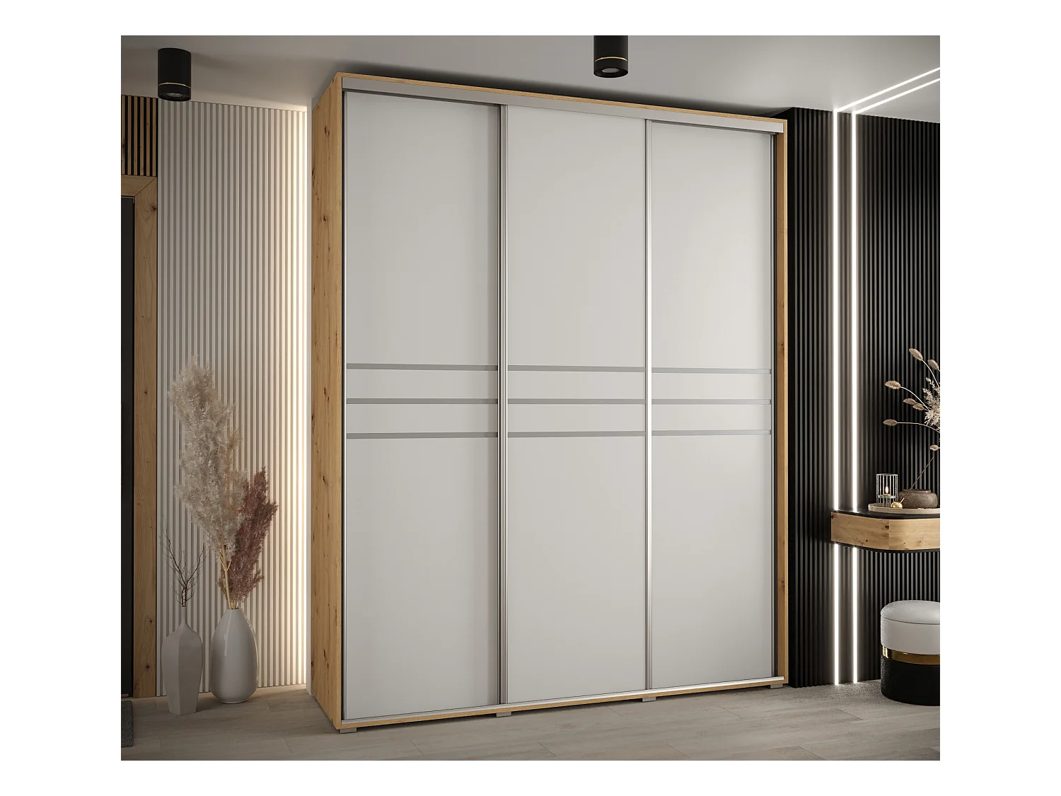 ARMOIRE DAVOS 10 À PORTES COULISSANTES 235,2/190/60 3 portes