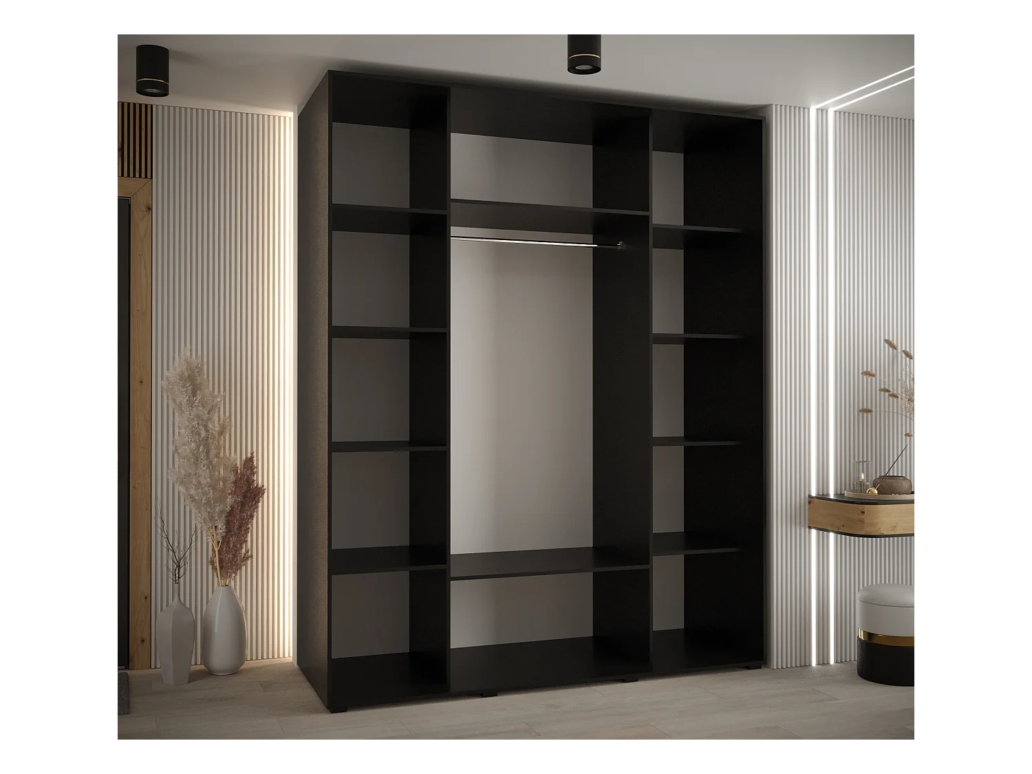 ARMOIRE DAVOS 10 À PORTES COULISSANTES 235,2/190/60 3 portes