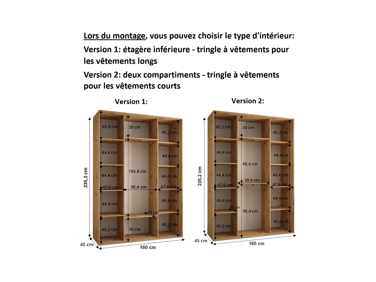 SCHWEBETÜRENSCHRANK 235,2/160/45 3-türig