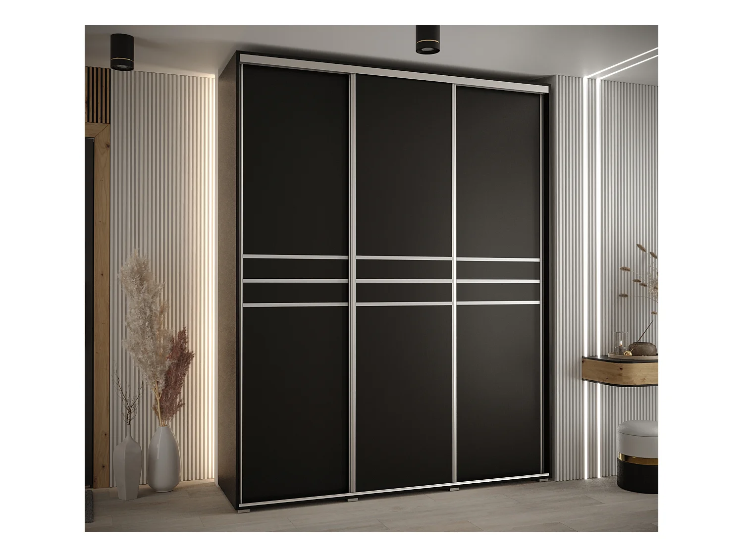 ARMOIRE DAVOS 10 À PORTES COULISSANTES 235,2/190/60 3 portes