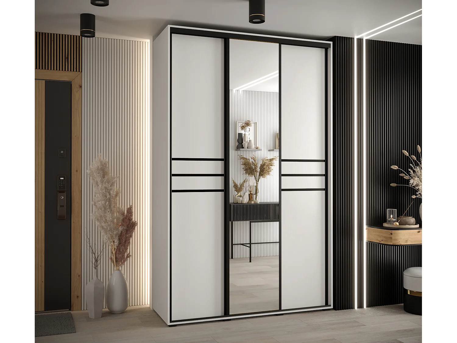 ARMOIRE DAVOS 11 À PORTES COULISSANTES 235,2/160/45 3 portes