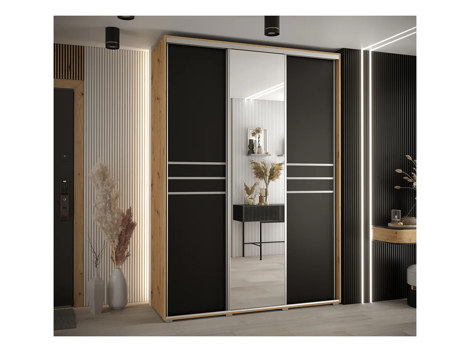 ARMOIRE DAVOS 11 À PORTES COULISSANTES 235,2/170/60 3 portes