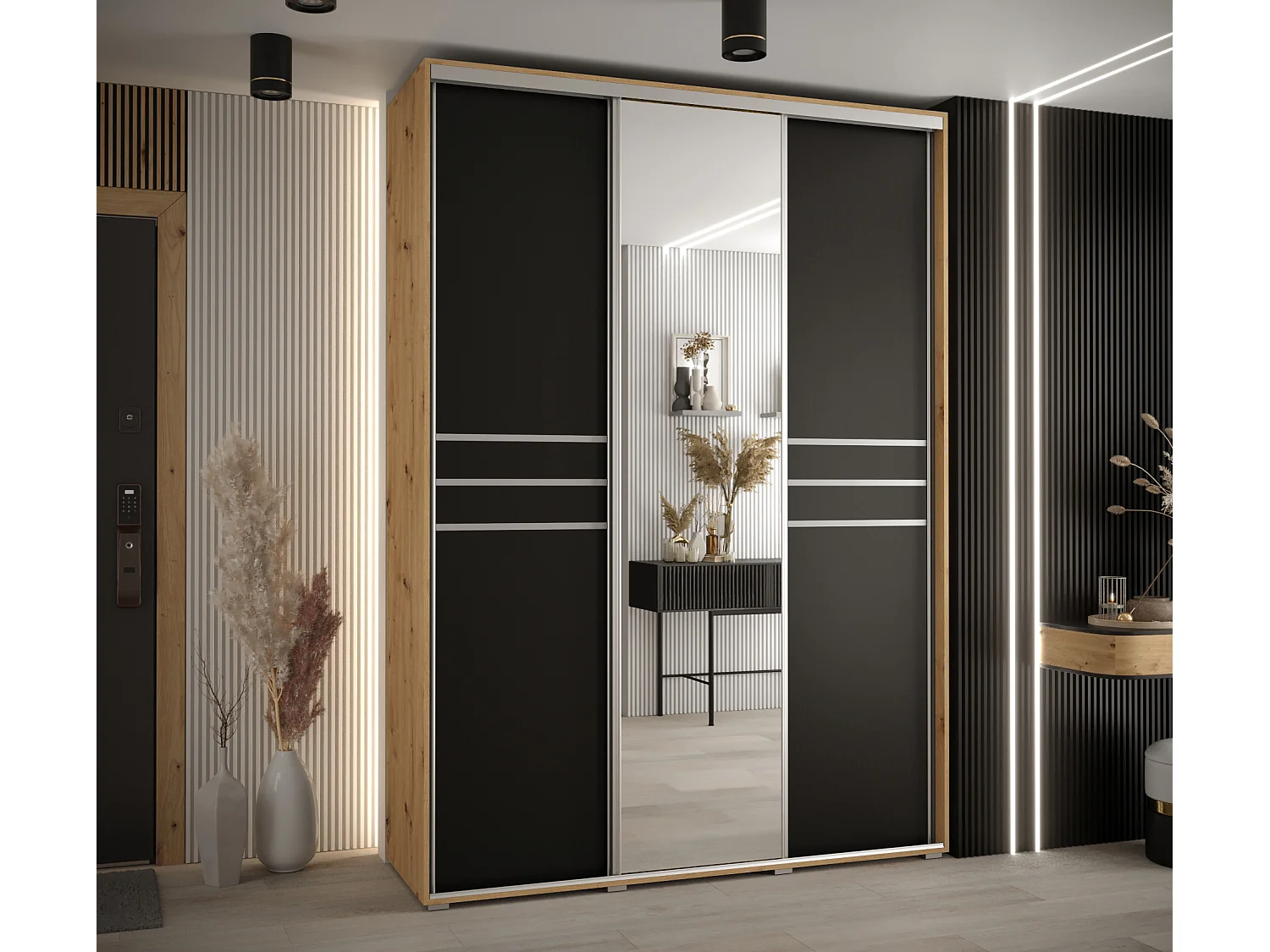 ARMOIRE DAVOS 11 À PORTES COULISSANTES 235,2/170/60 3 portes