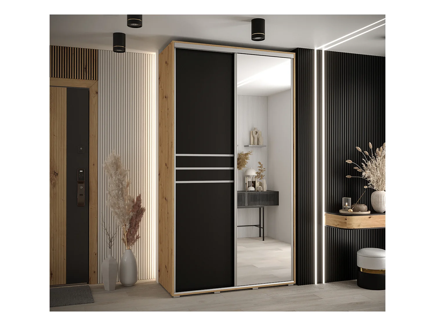 ARMOIRE DAVOS 11 À PORTES COULISSANTES 235,2/130/45 2 portes