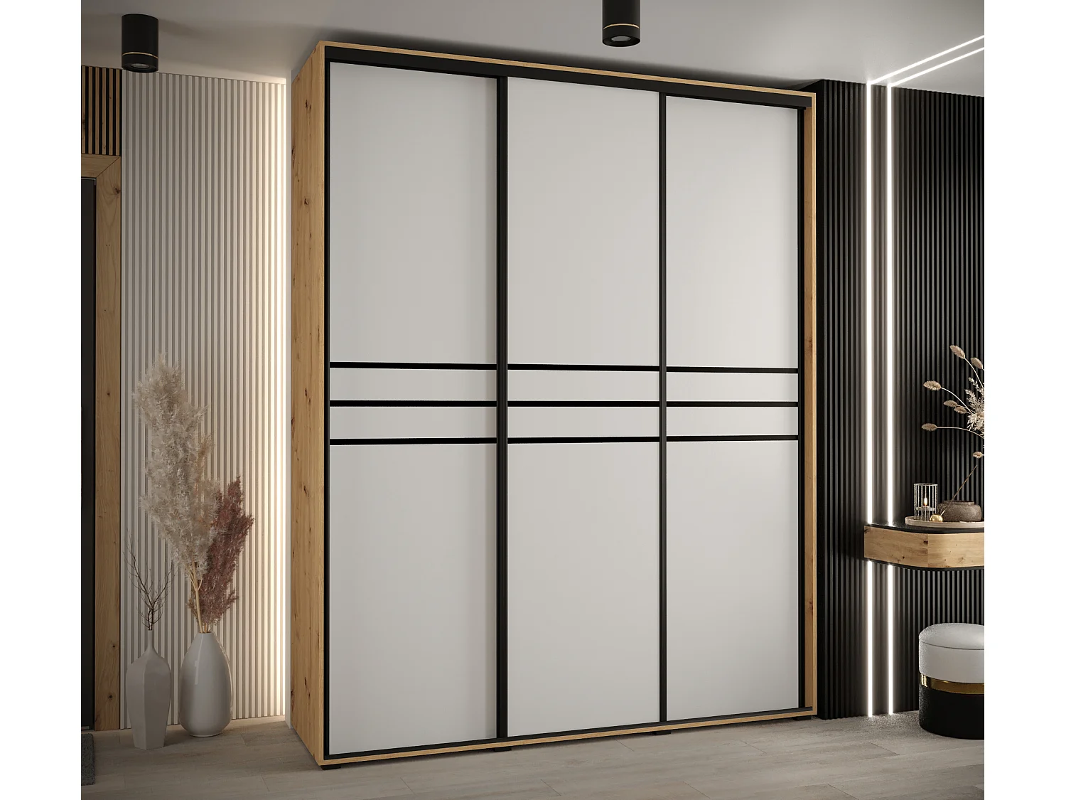 ARMOIRE DAVOS 10 À PORTES COULISSANTES 235,2/190/45 3 portes