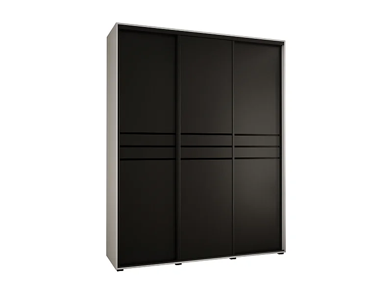 ARMADIO CON PORTE SCORREVOLI DAVOS 10 235,2/190/60 3 porta (Bianco/Nero/Nero)