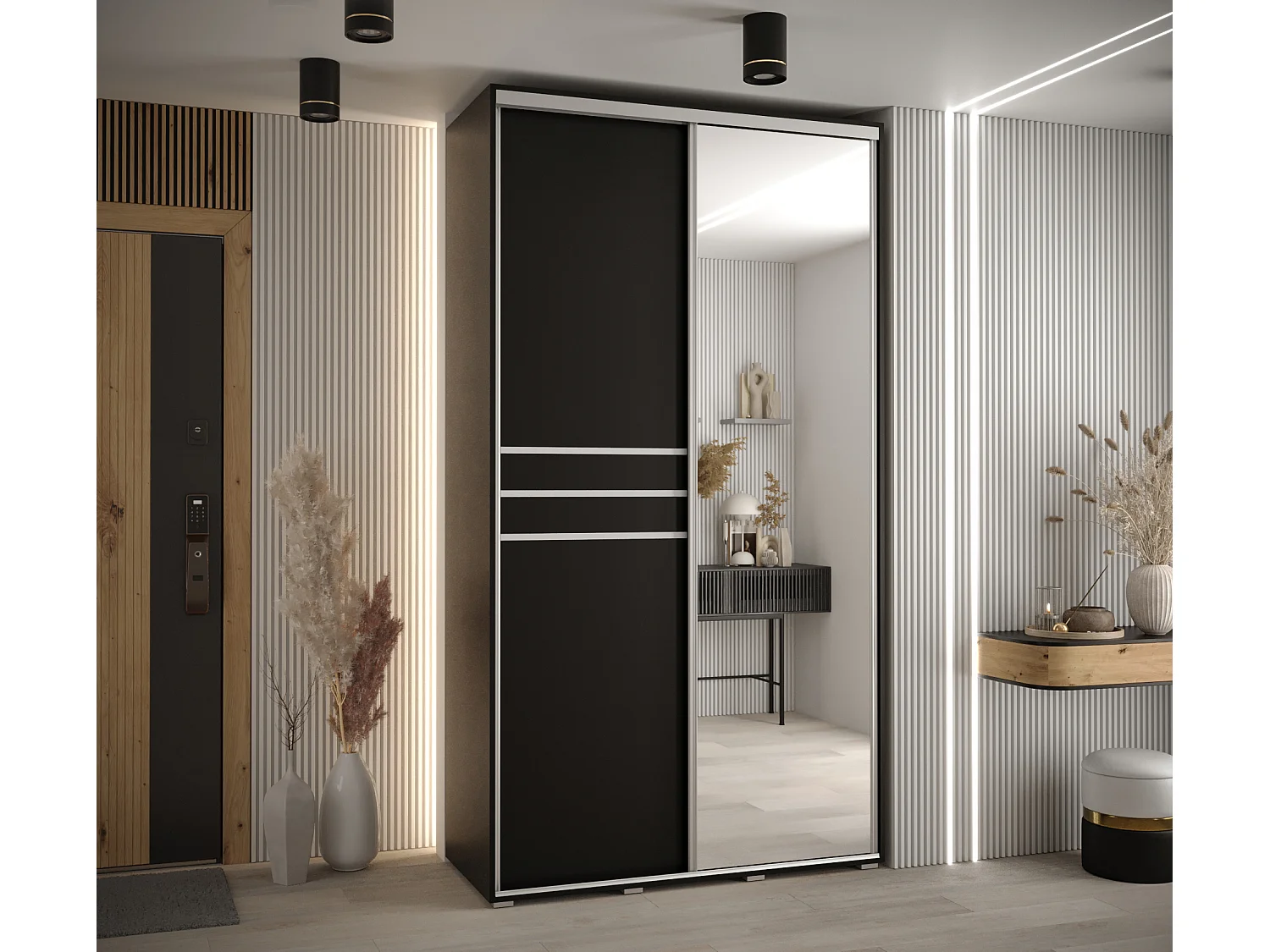 ARMOIRE DAVOS 11 À PORTES COULISSANTES 235,2/130/45 2 portes