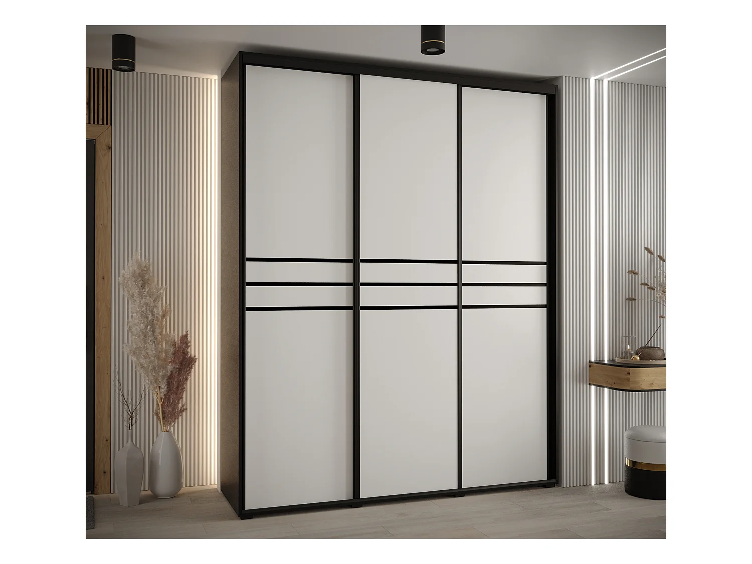 ARMOIRE DAVOS 10 À PORTES COULISSANTES 235,2/190/60 3 portes