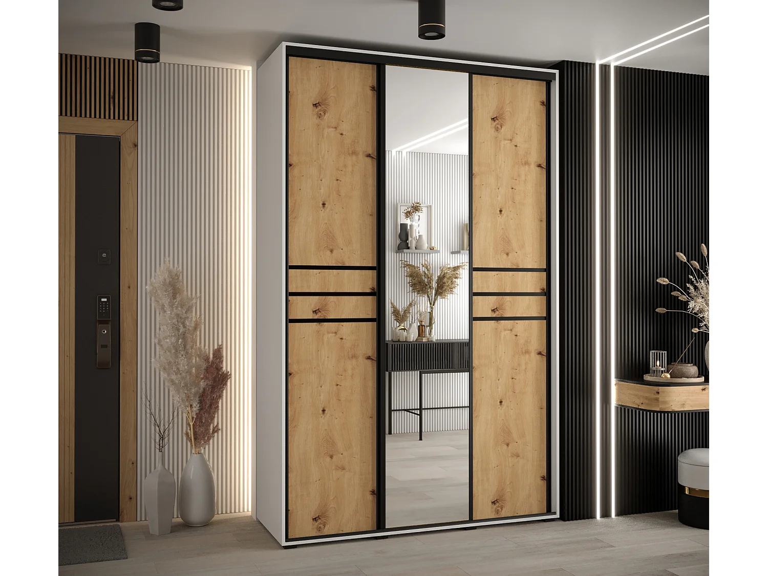 ARMOIRE DAVOS 11 À PORTES COULISSANTES 235,2/160/45 3 portes