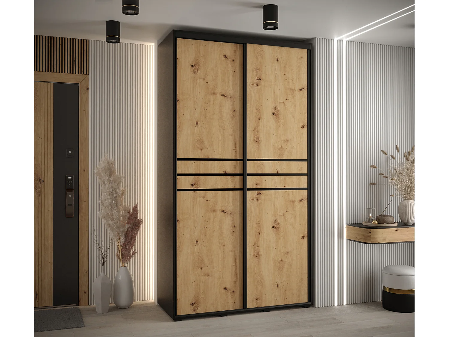 ARMOIRE DAVOS 10 À PORTES COULISSANTES 235,2/140/60 2 portes