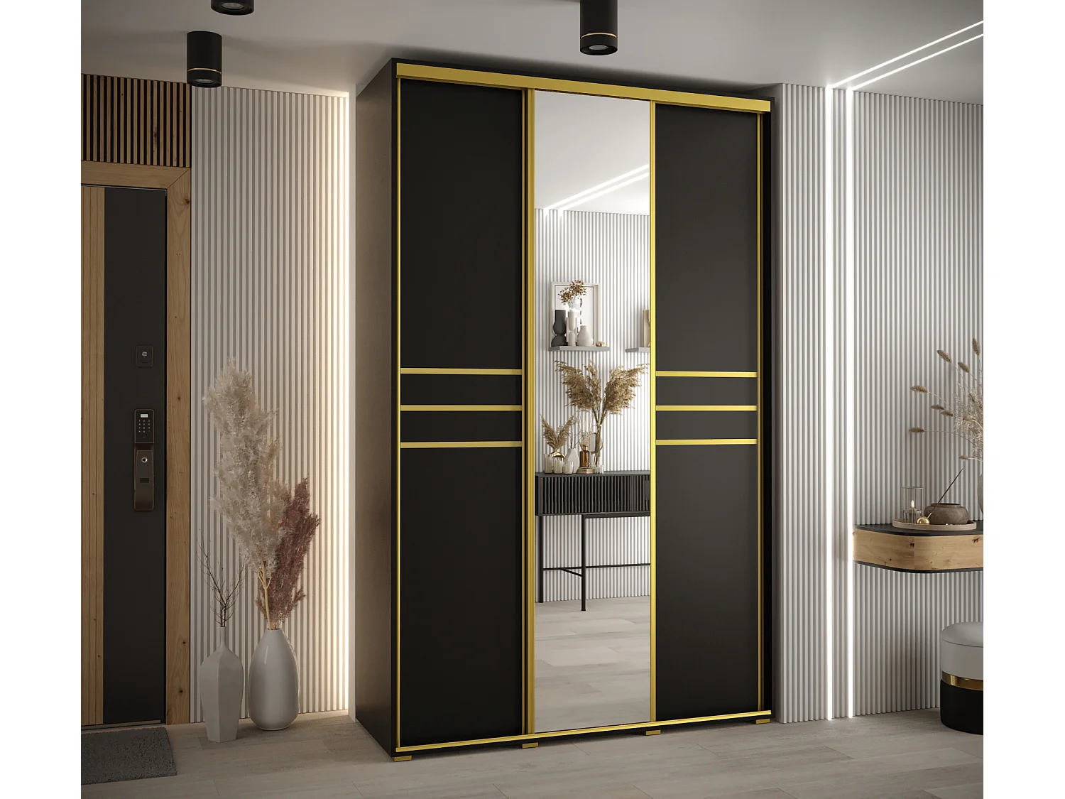 ARMOIRE DAVOS 11 À PORTES COULISSANTES 235,2/160/45 3 portes