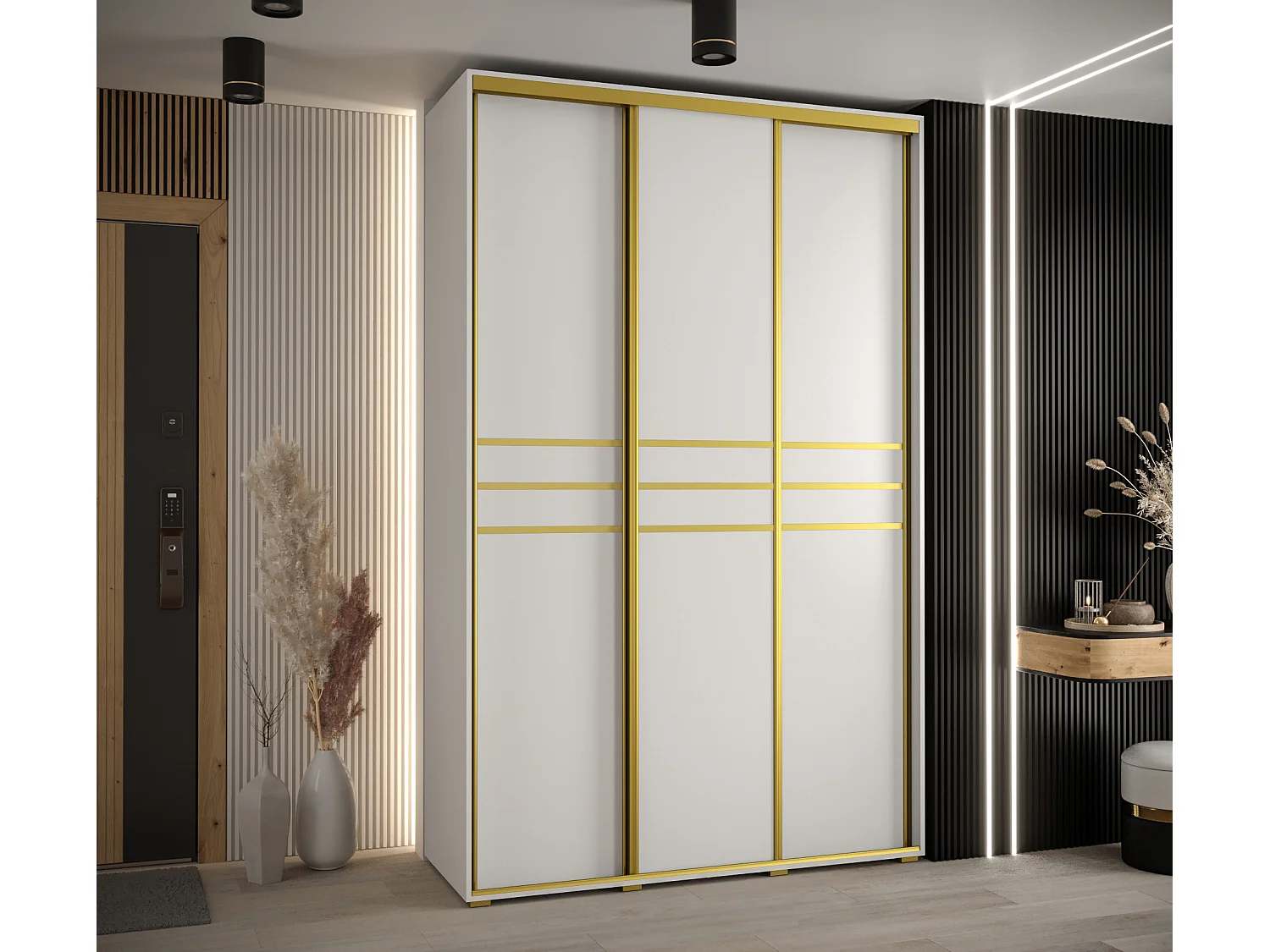 ARMOIRE DAVOS 10 À PORTES COULISSANTES 235,2/160/45 3 portes