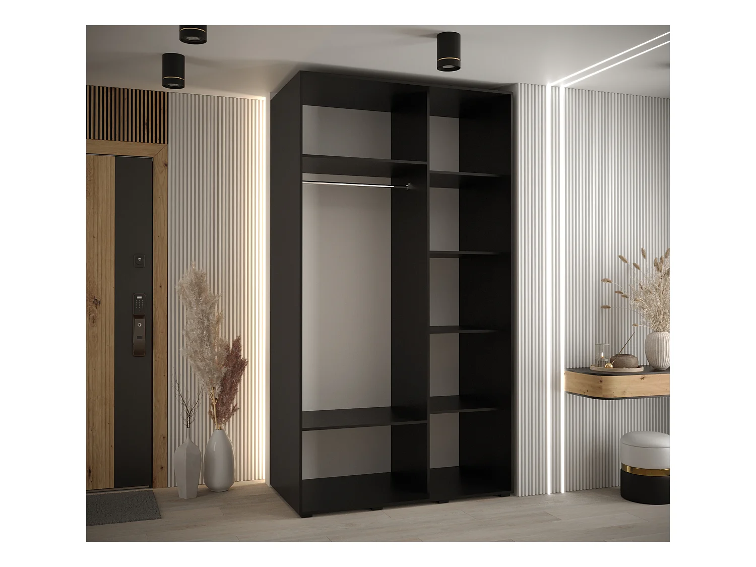ARMOIRE DAVOS 12 À PORTES COULISSANTES 235,2/130/60 2 portes