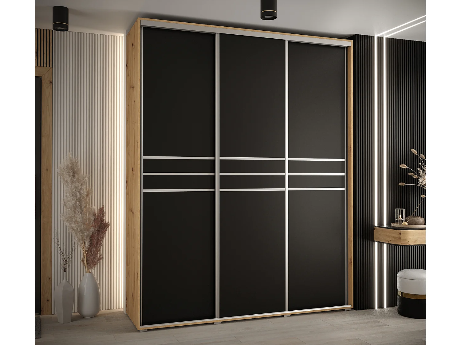 ARMOIRE DAVOS 10 À PORTES COULISSANTES 235,2/200/60 3 portes