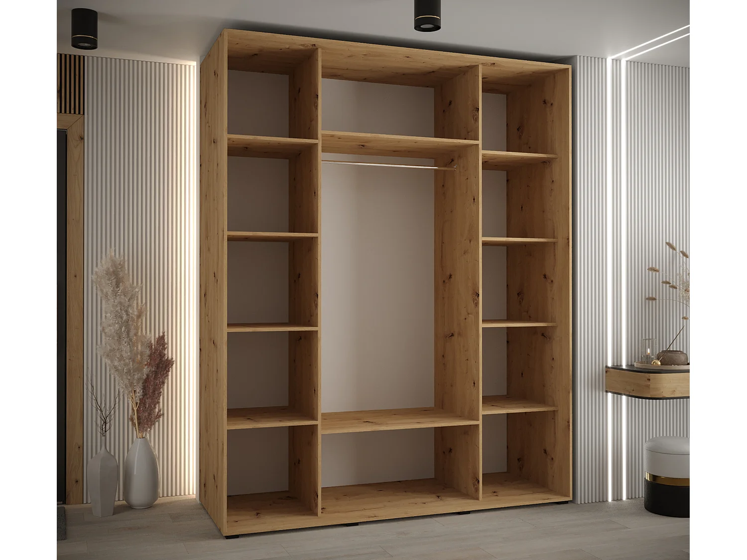 ARMOIRE DAVOS 10 À PORTES COULISSANTES 235,2/200/60 3 portes