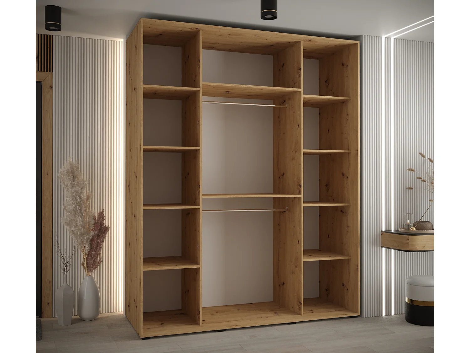 ARMOIRE DAVOS 10 À PORTES COULISSANTES 235,2/200/60 3 portes