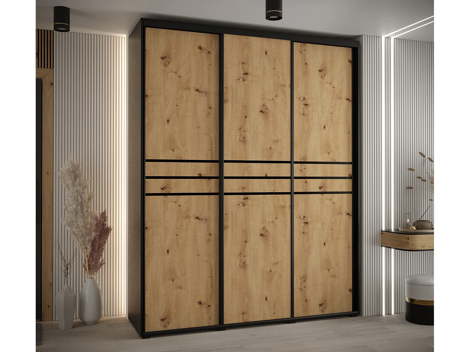 ARMOIRE DAVOS 10 À PORTES COULISSANTES 235,2/200/60 3 portes