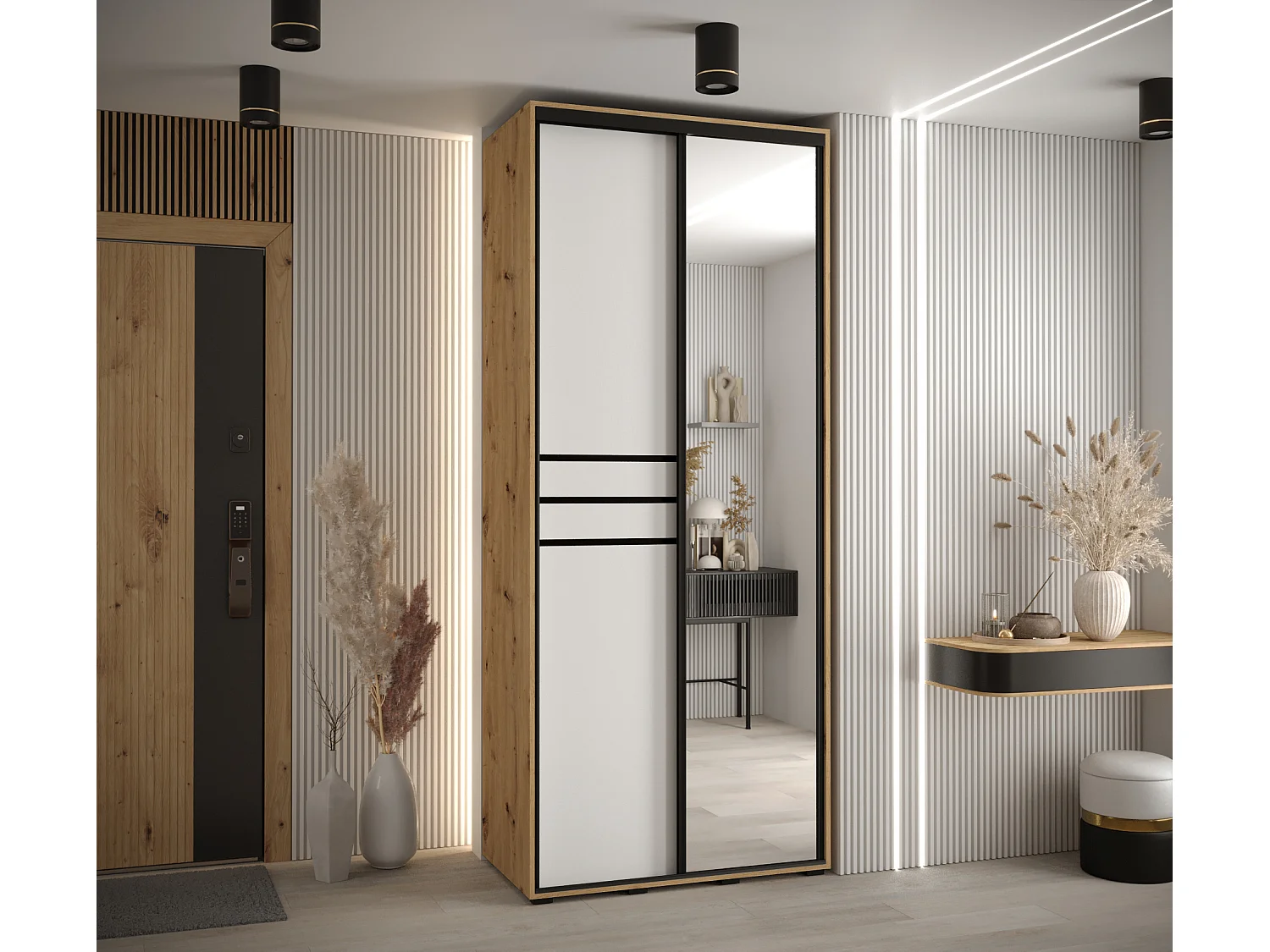 ARMOIRE DAVOS 11 À PORTES COULISSANTES 235,2/110/60 2 portes