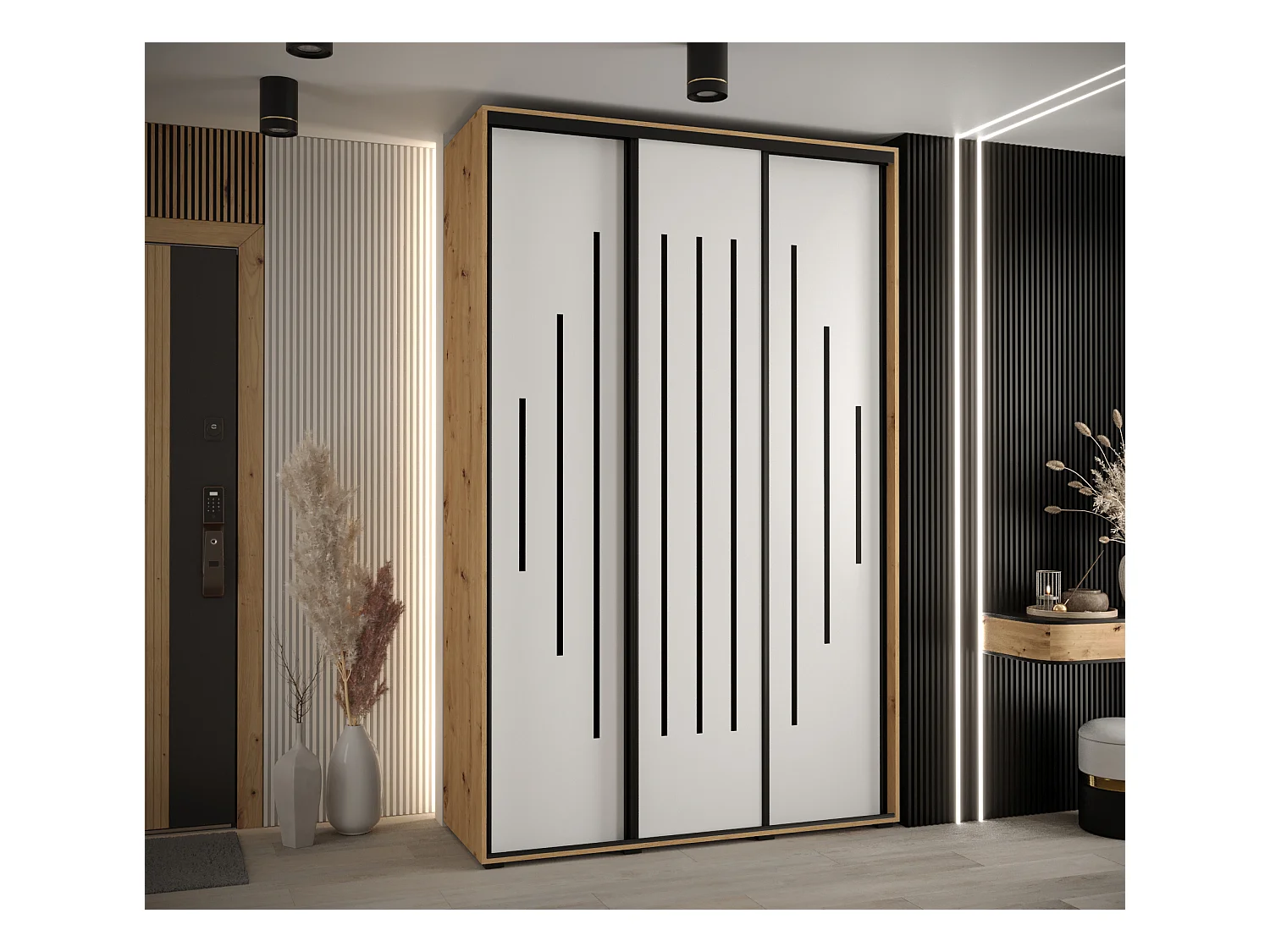 ARMOIRE DAVOS 12 À PORTES COULISSANTES 235,2/150/60 3 portes