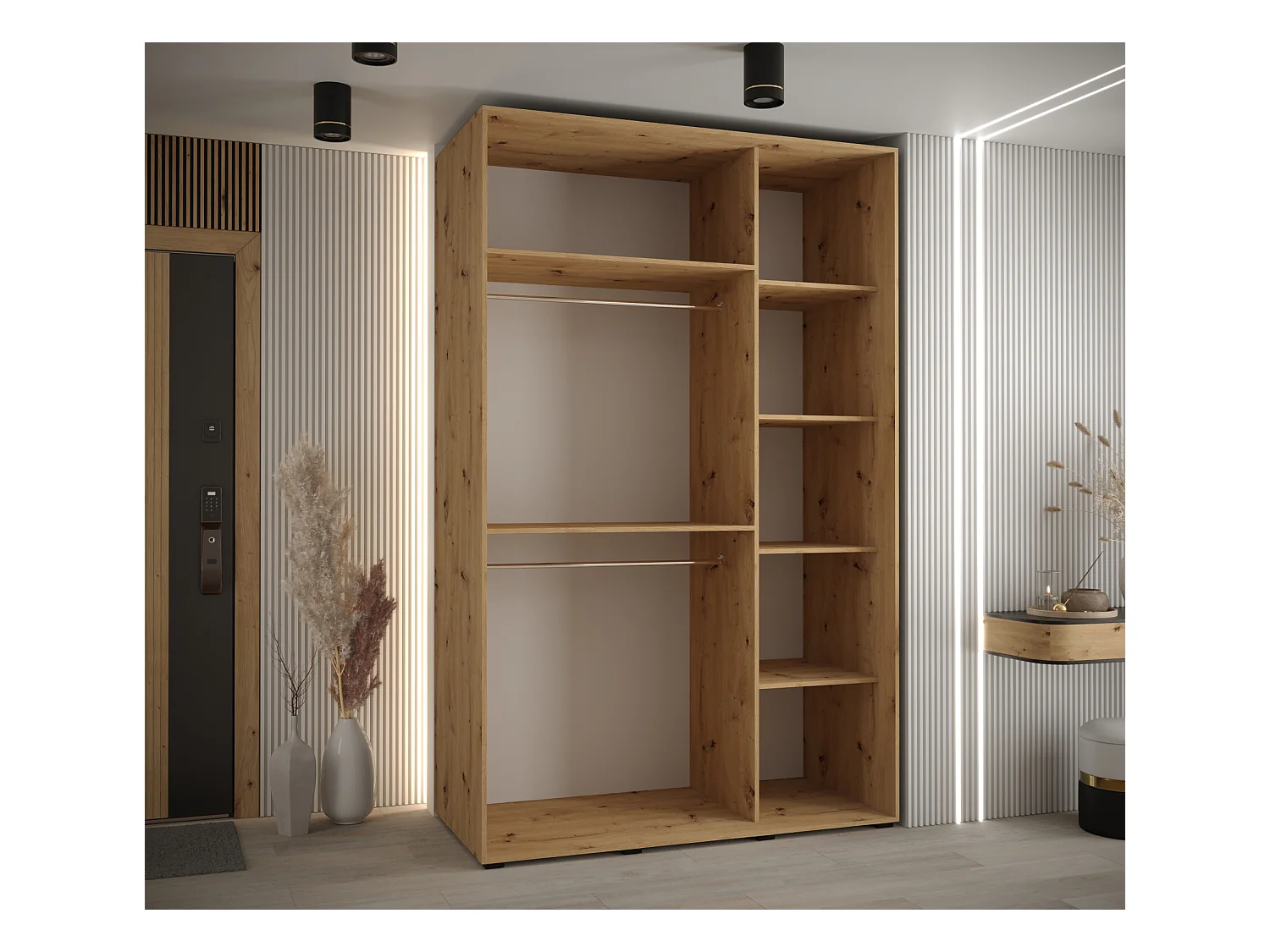 ARMOIRE DAVOS 12 À PORTES COULISSANTES 235,2/150/60 3 portes