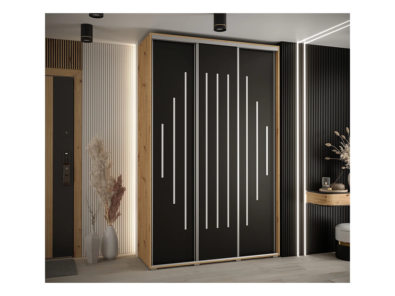 ARMOIRE DAVOS 12 À PORTES COULISSANTES 235,2/150/60 3 portes