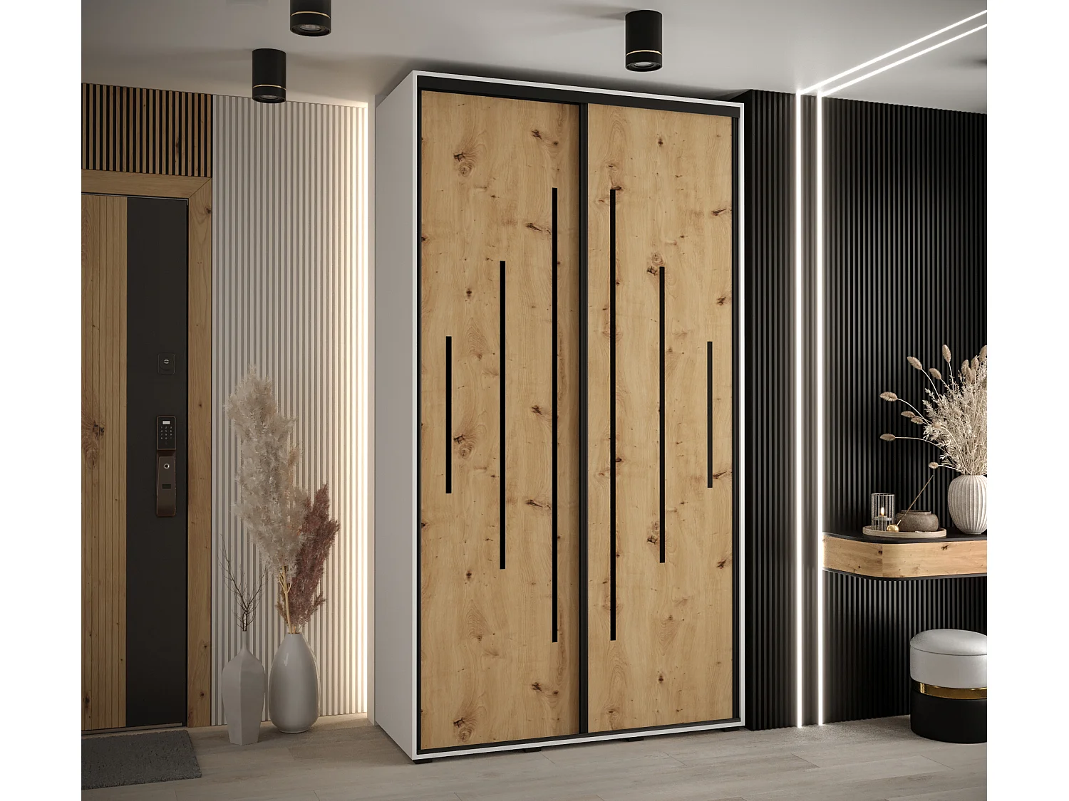 ARMOIRE DAVOS 12 À PORTES COULISSANTES 235,2/130/60 2 portes