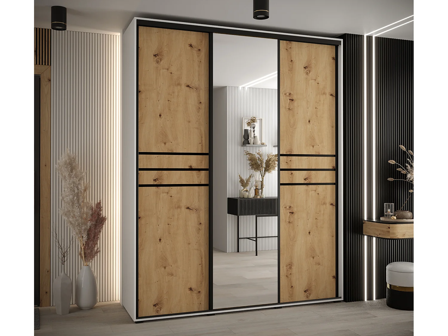 ARMOIRE DAVOS 11 À PORTES COULISSANTES 235,2/200/60 3 portes