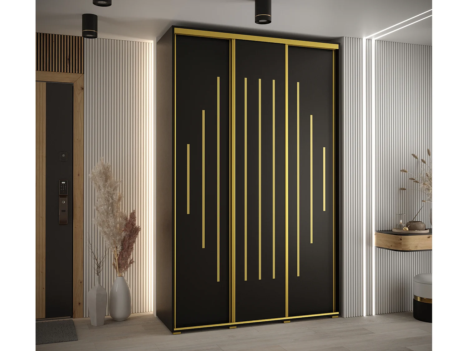 ARMOIRE DAVOS 12 À PORTES COULISSANTES 235,2/150/45 3 portes