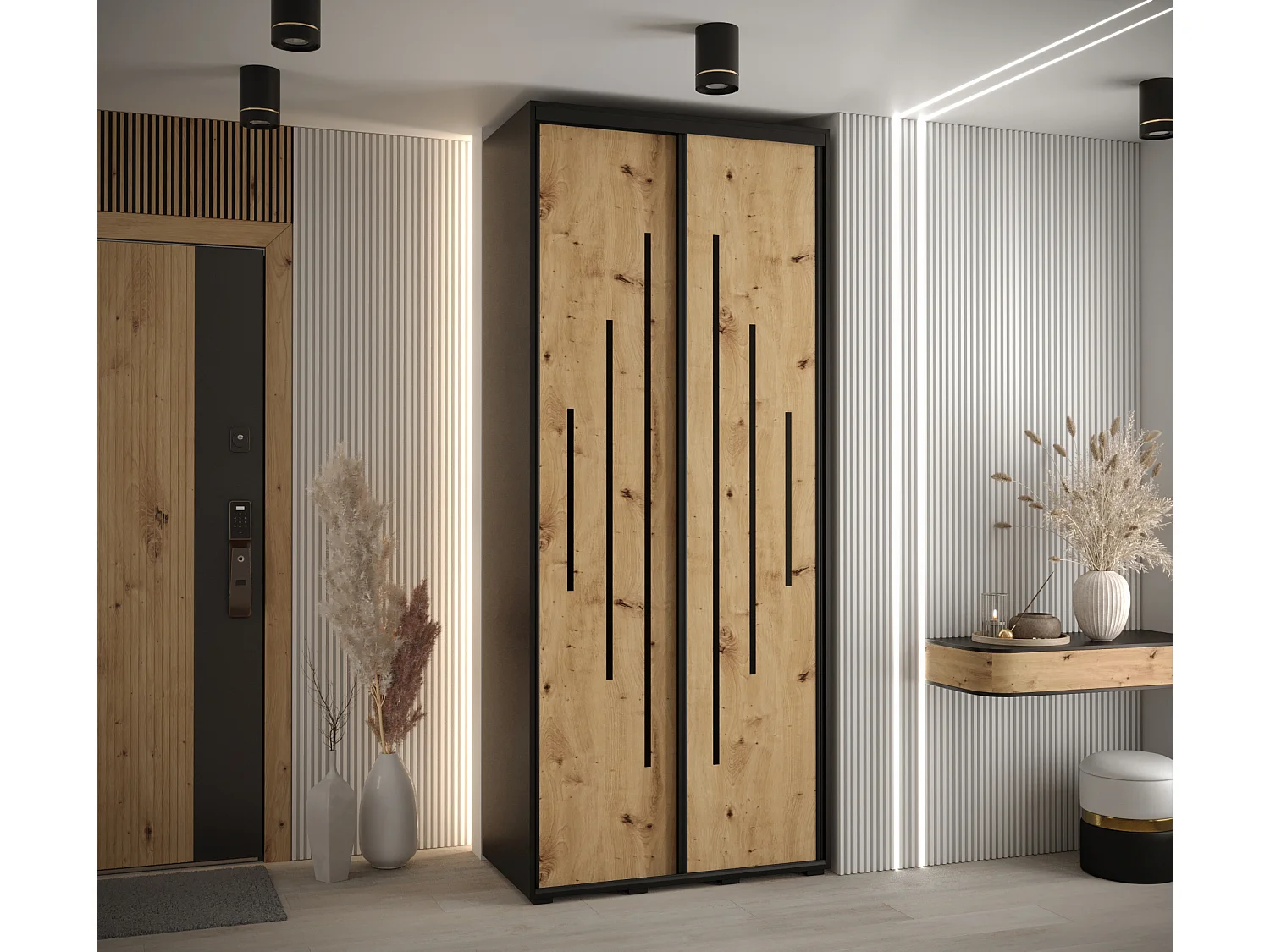 ARMOIRE DAVOS 12 À PORTES COULISSANTES 235,2/100/60 2 portes