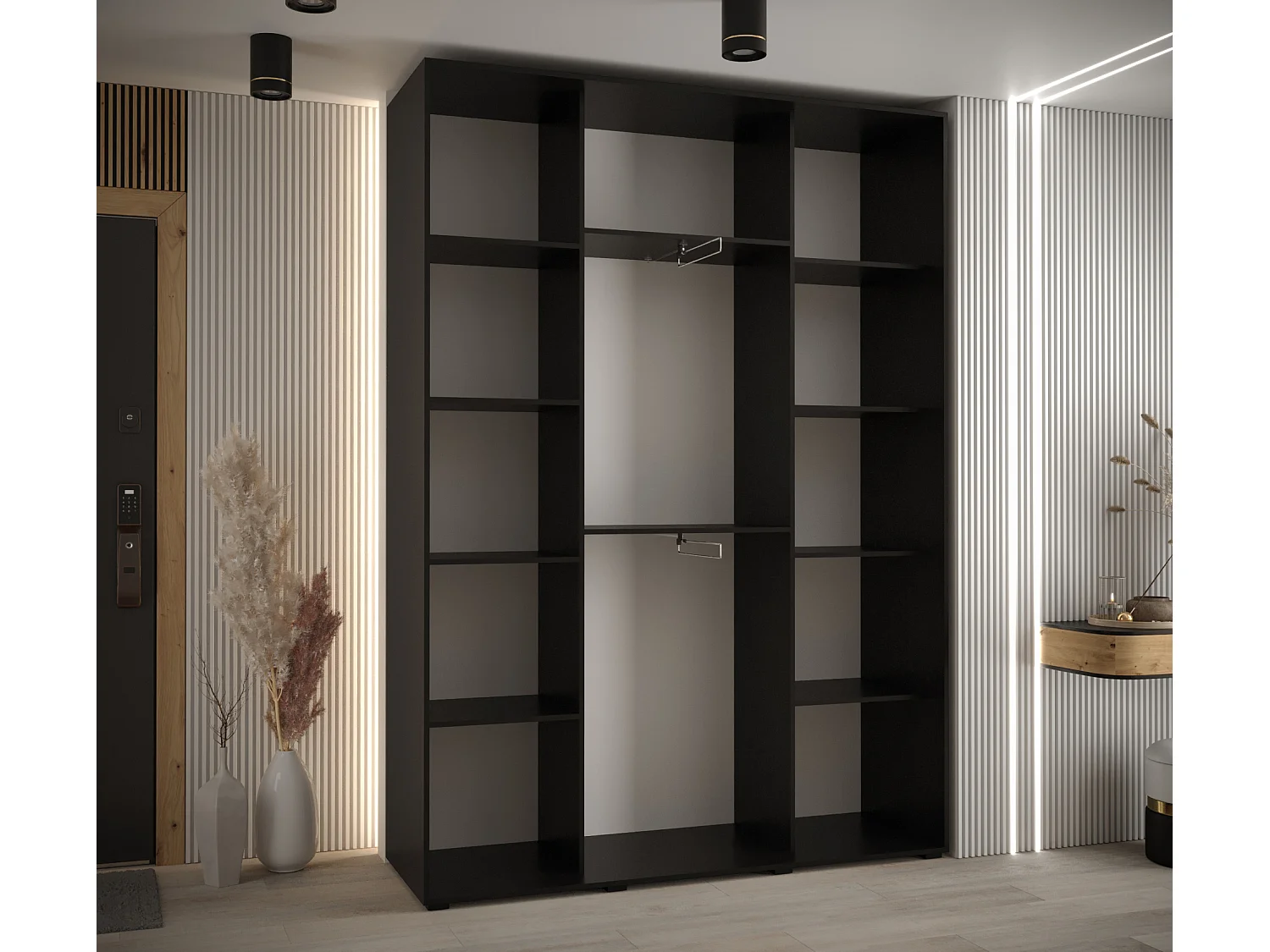 ARMOIRE DAVOS 12 À PORTES COULISSANTES 235,2/160/45 3 portes