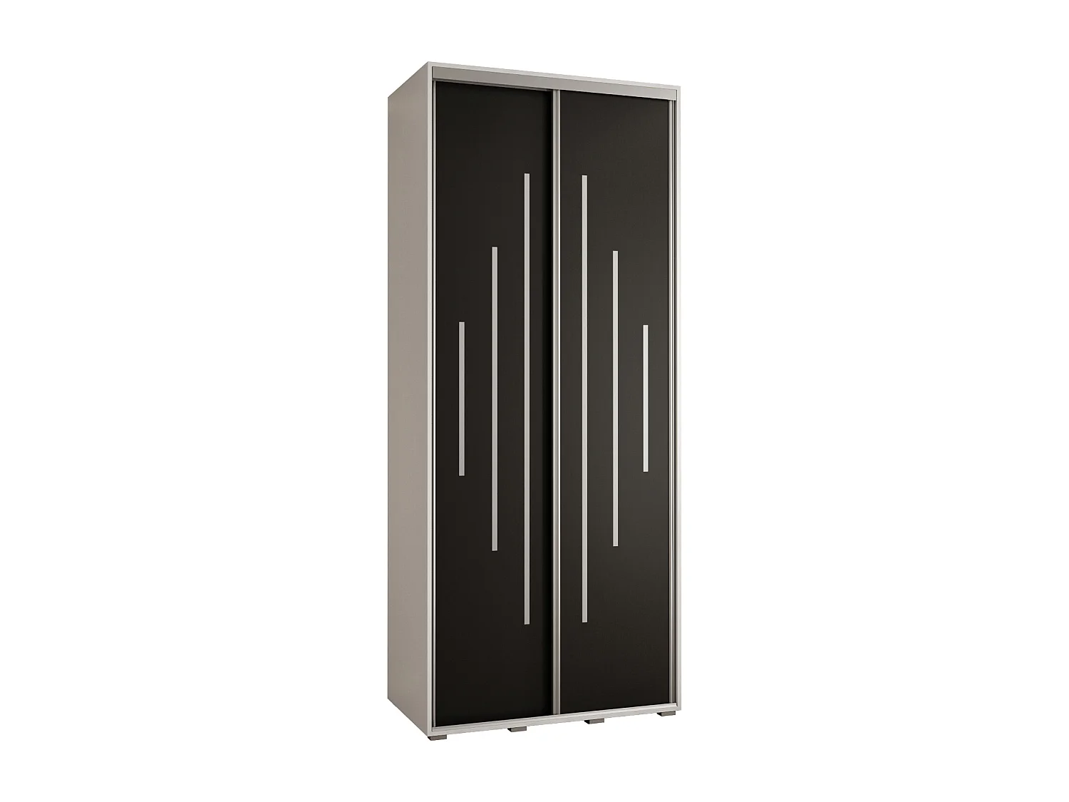 ARMADIO CON PORTE SCORREVOLI DAVOS 12 235,2/110/60 2 porta (Bianco/Nero/Argento)