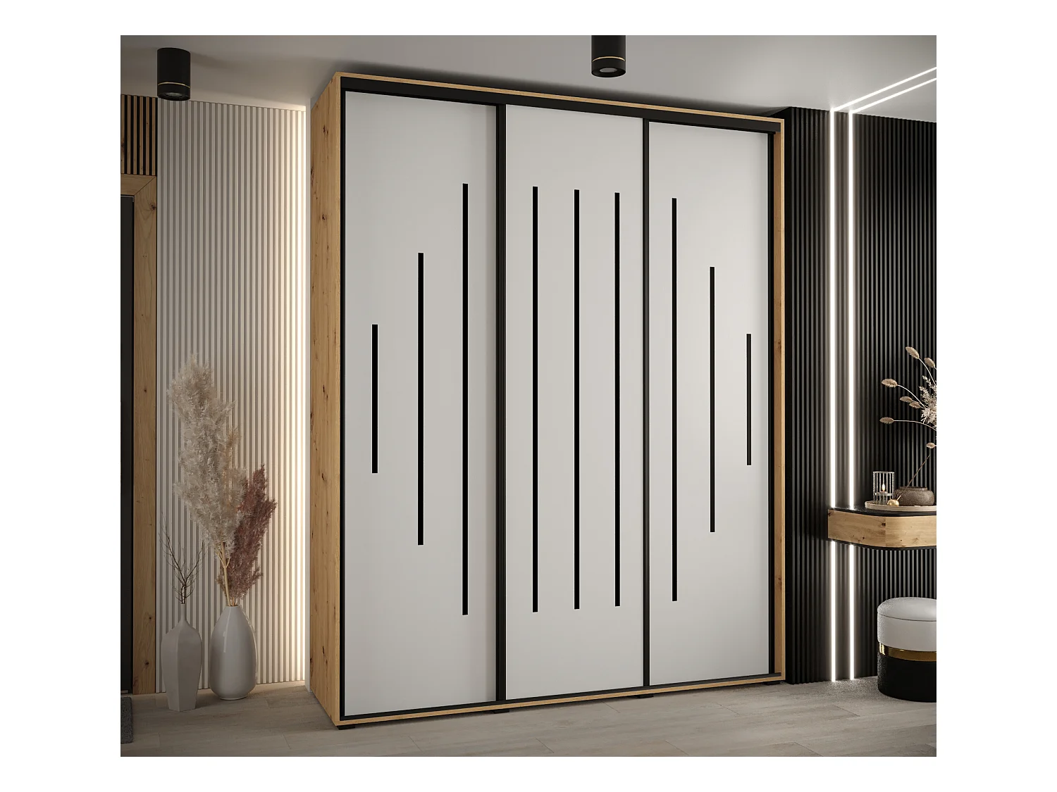 ARMOIRE DAVOS 12 À PORTES COULISSANTES 235,2/200/45 3 portes