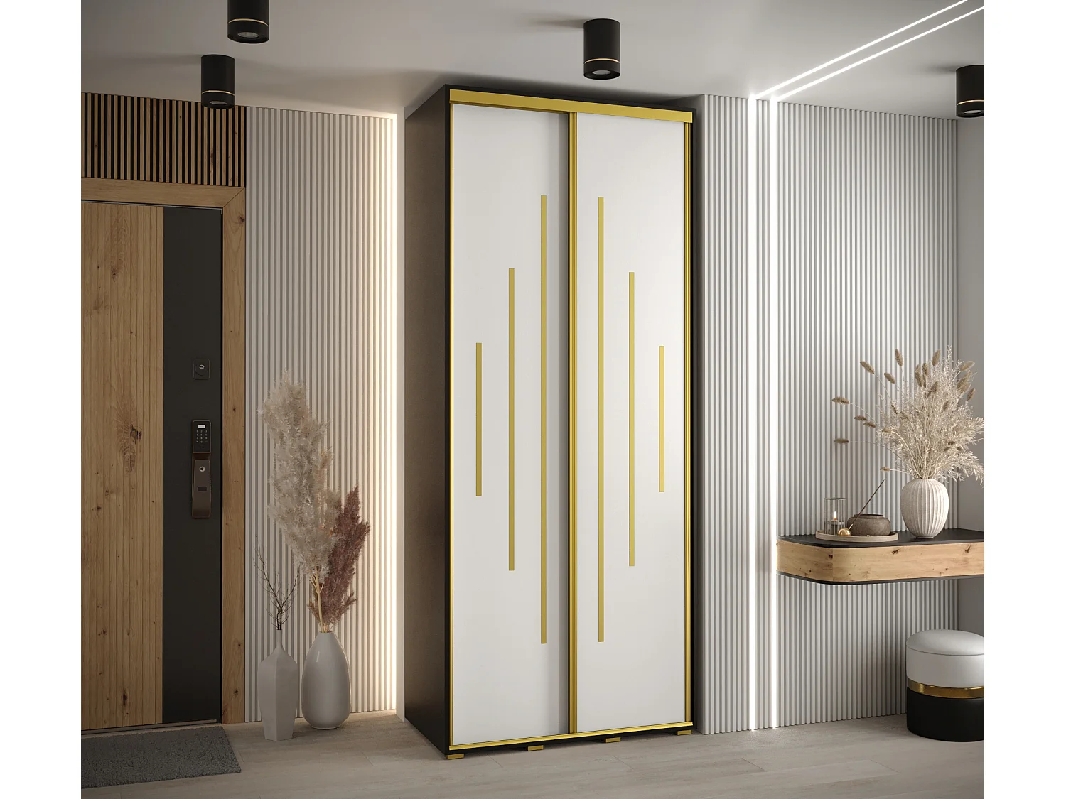 ARMOIRE DAVOS 12 À PORTES COULISSANTES 235,2/100/60 2 portes