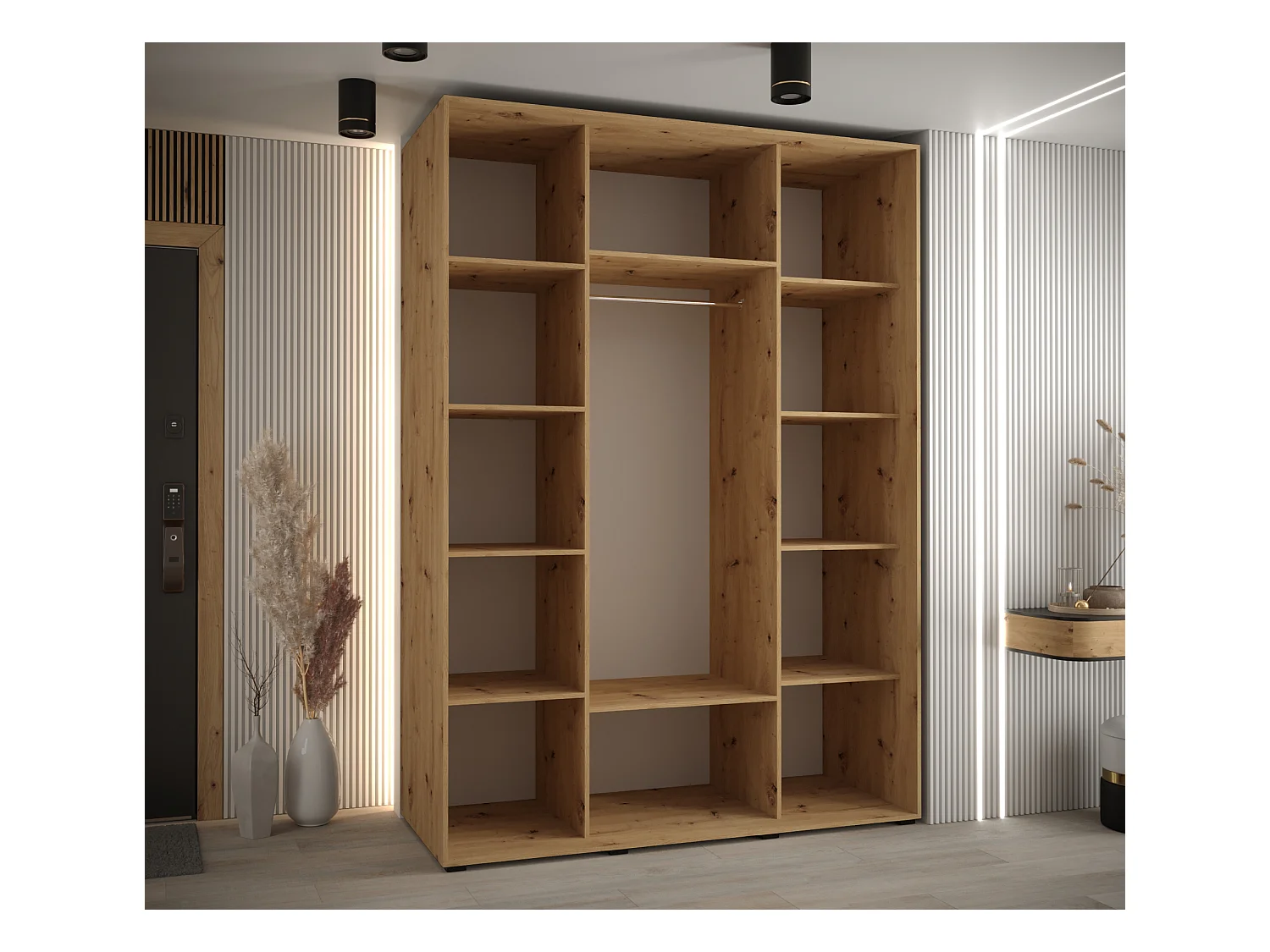 ARMOIRE DAVOS 12 À PORTES COULISSANTES 235,2/160/60 3 portes