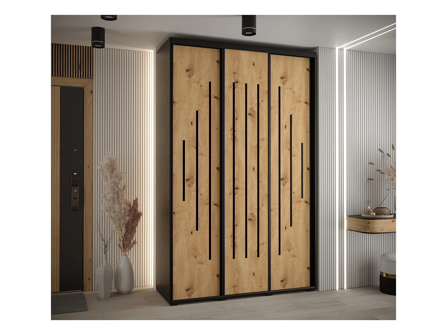 ARMOIRE DAVOS 12 À PORTES COULISSANTES 235,2/160/60 3 portes