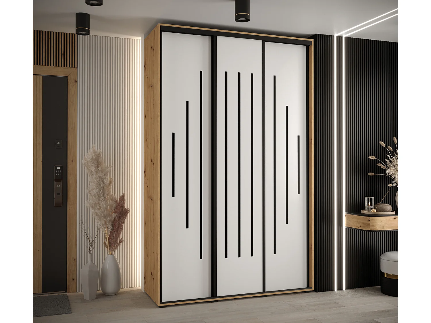 ARMOIRE DAVOS 12 À PORTES COULISSANTES 235,2/160/60 3 portes