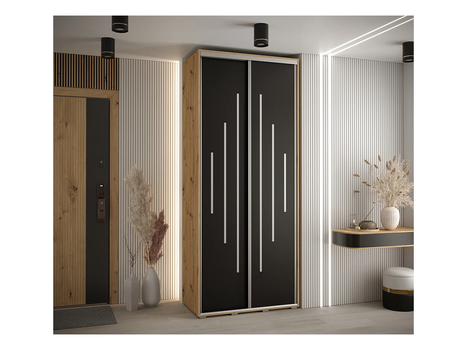 ARMOIRE DAVOS 12 À PORTES COULISSANTES 235,2/110/60 2 portes