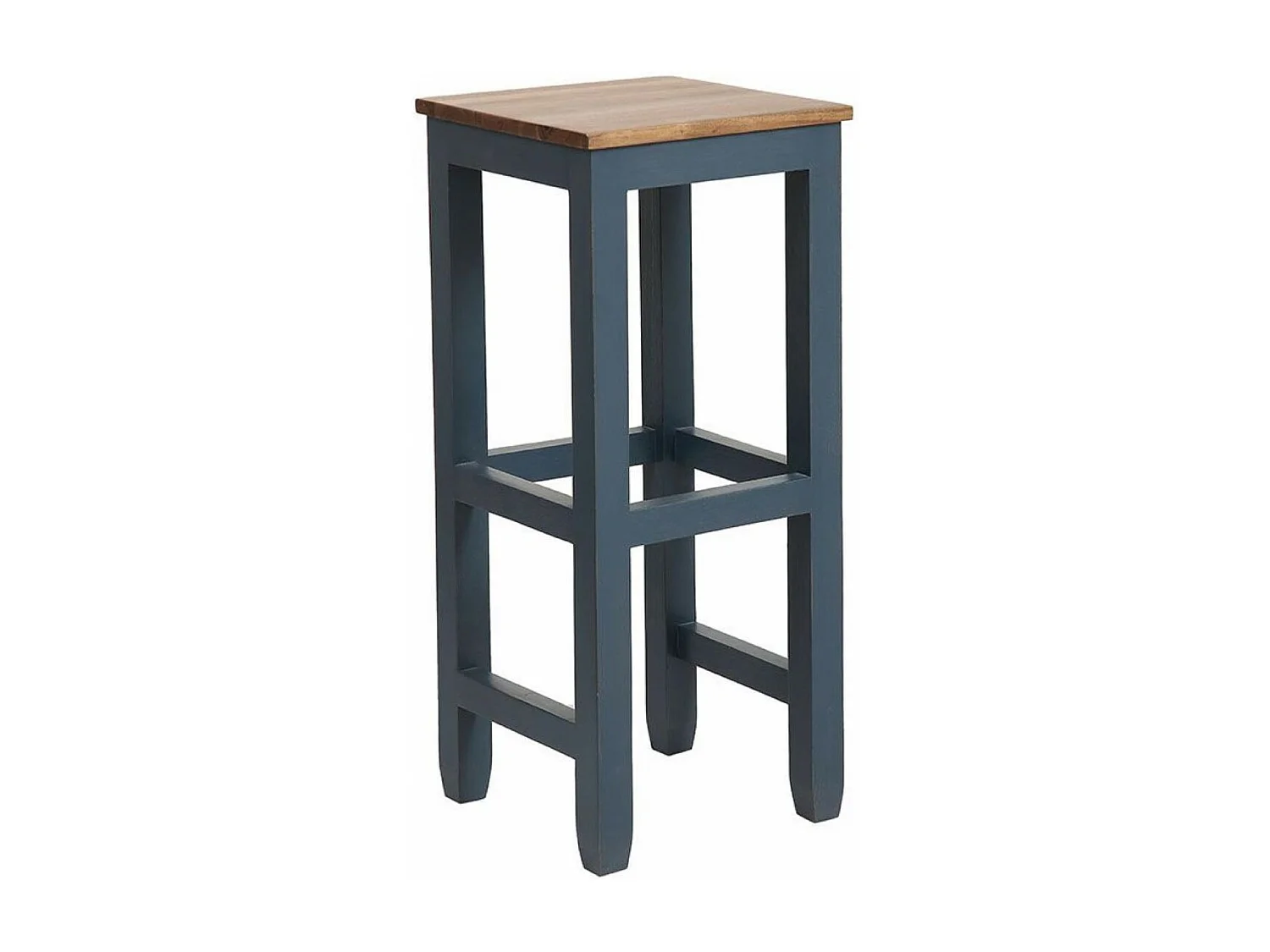 Tabouret haut Bois Bleu - Brocante Interior's