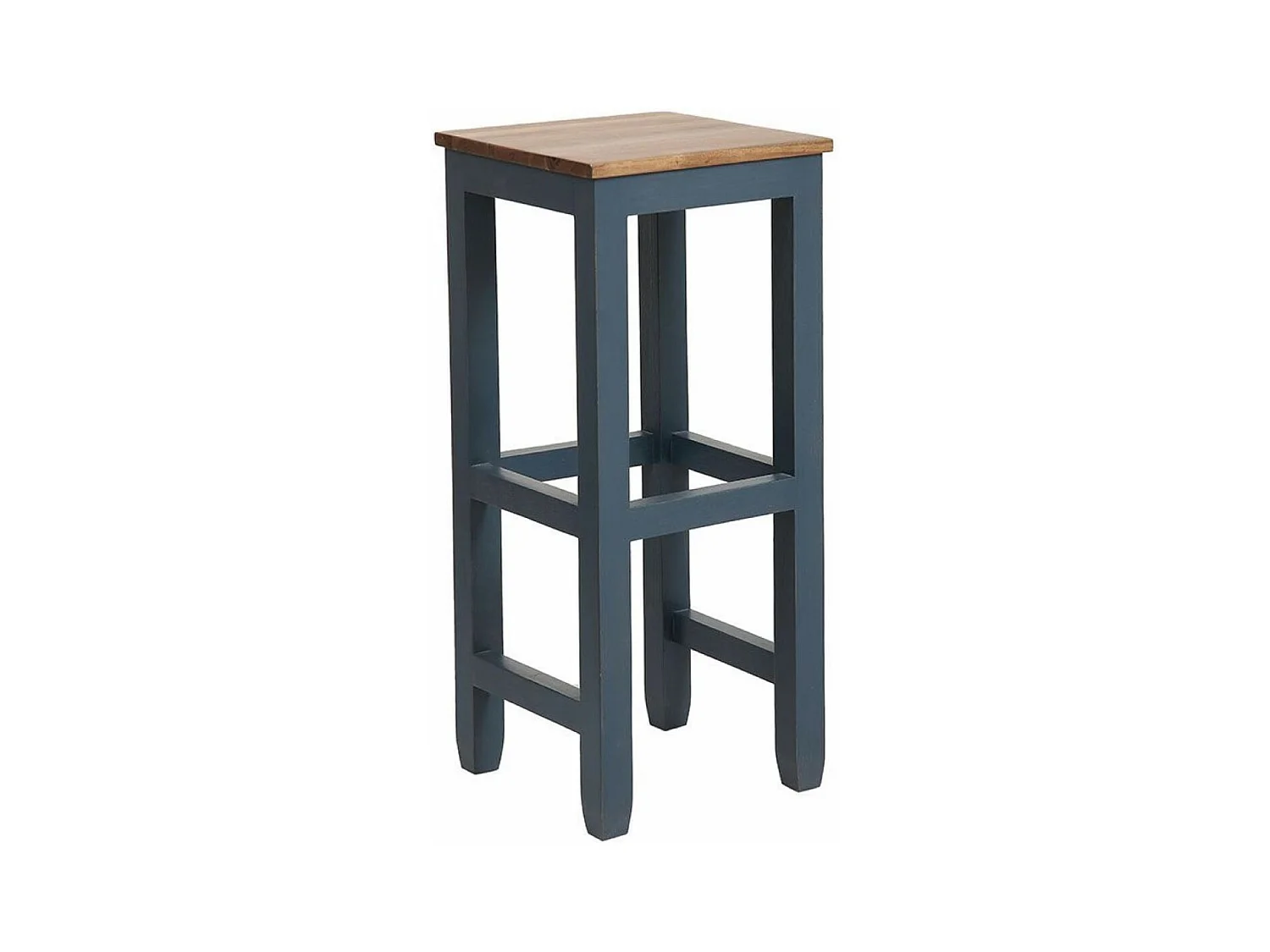 Tabouret haut Bois Bleu - Brocante Interior's