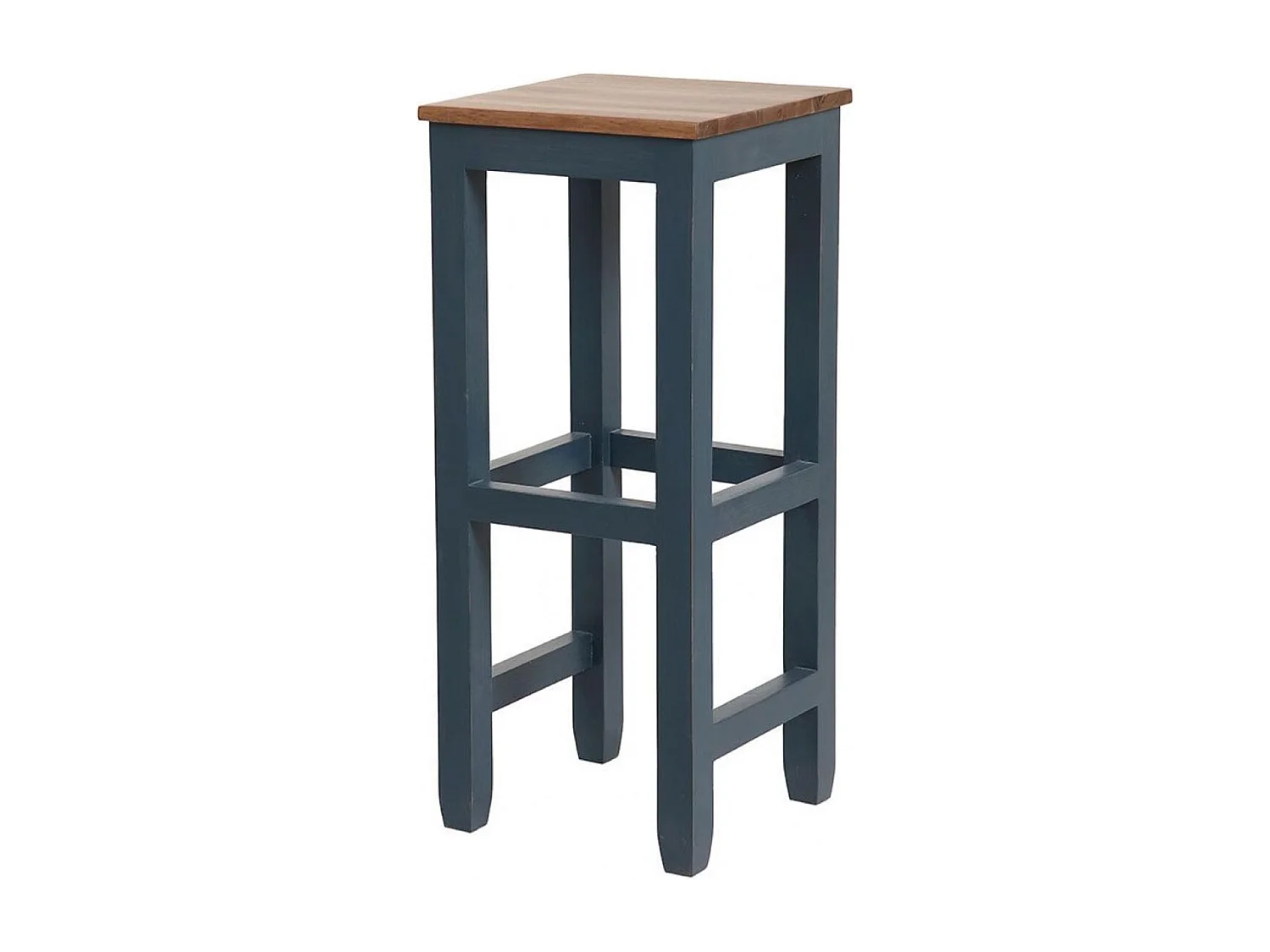 Tabouret haut Bois Bleu - Brocante Interior's