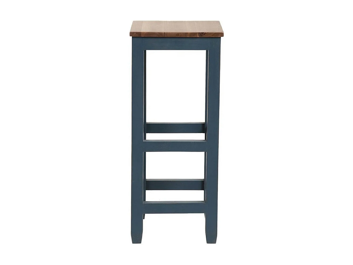 Tabouret haut Bois Bleu - Brocante Interior's