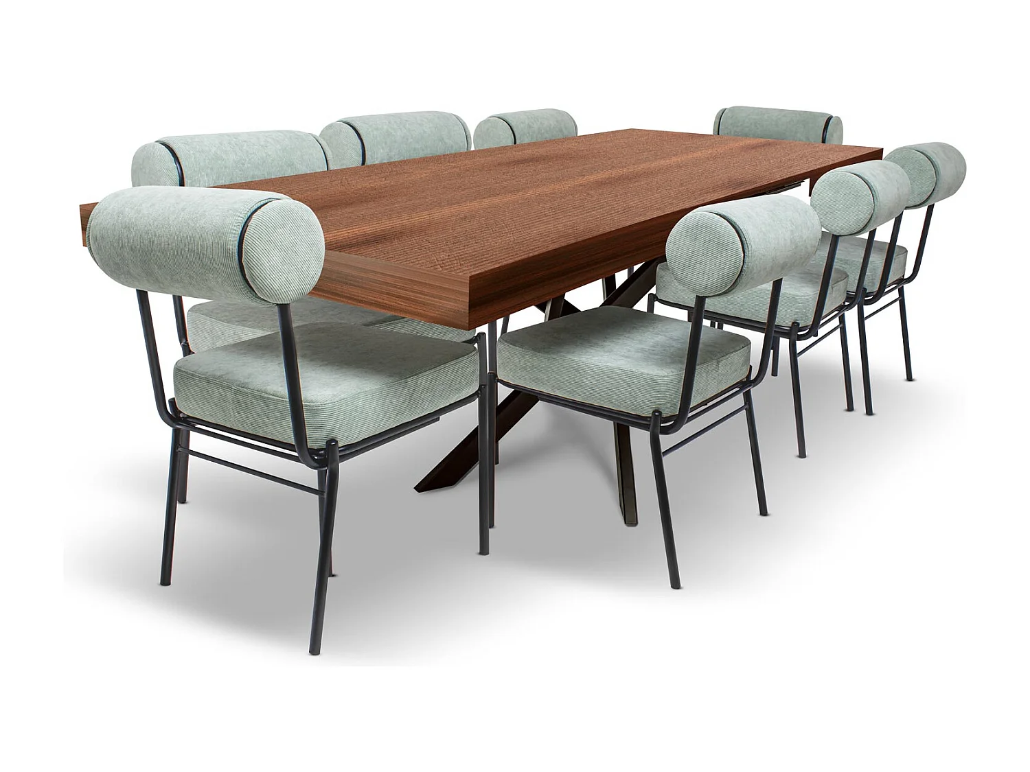 Figaro - Table extensible avec pieds croisés 140(220)x90 cm, teak